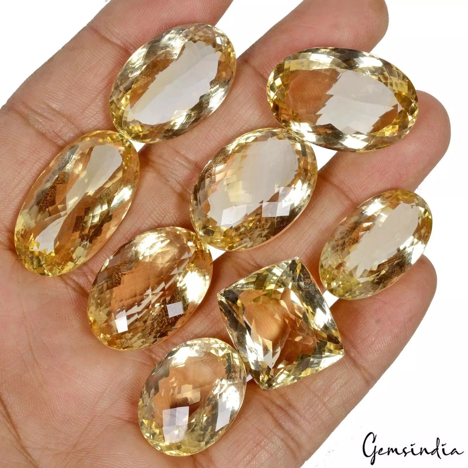 310 Ct Citrine Yellow Golden Mix Shape & Cut Genuine Loose Gemstones Natural 8Pc