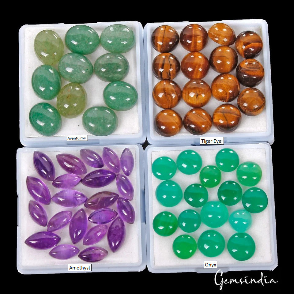 4 Lot Estate Genuine Multi Gems Loose Multi Color Gemstones Collection w/ Boxes
