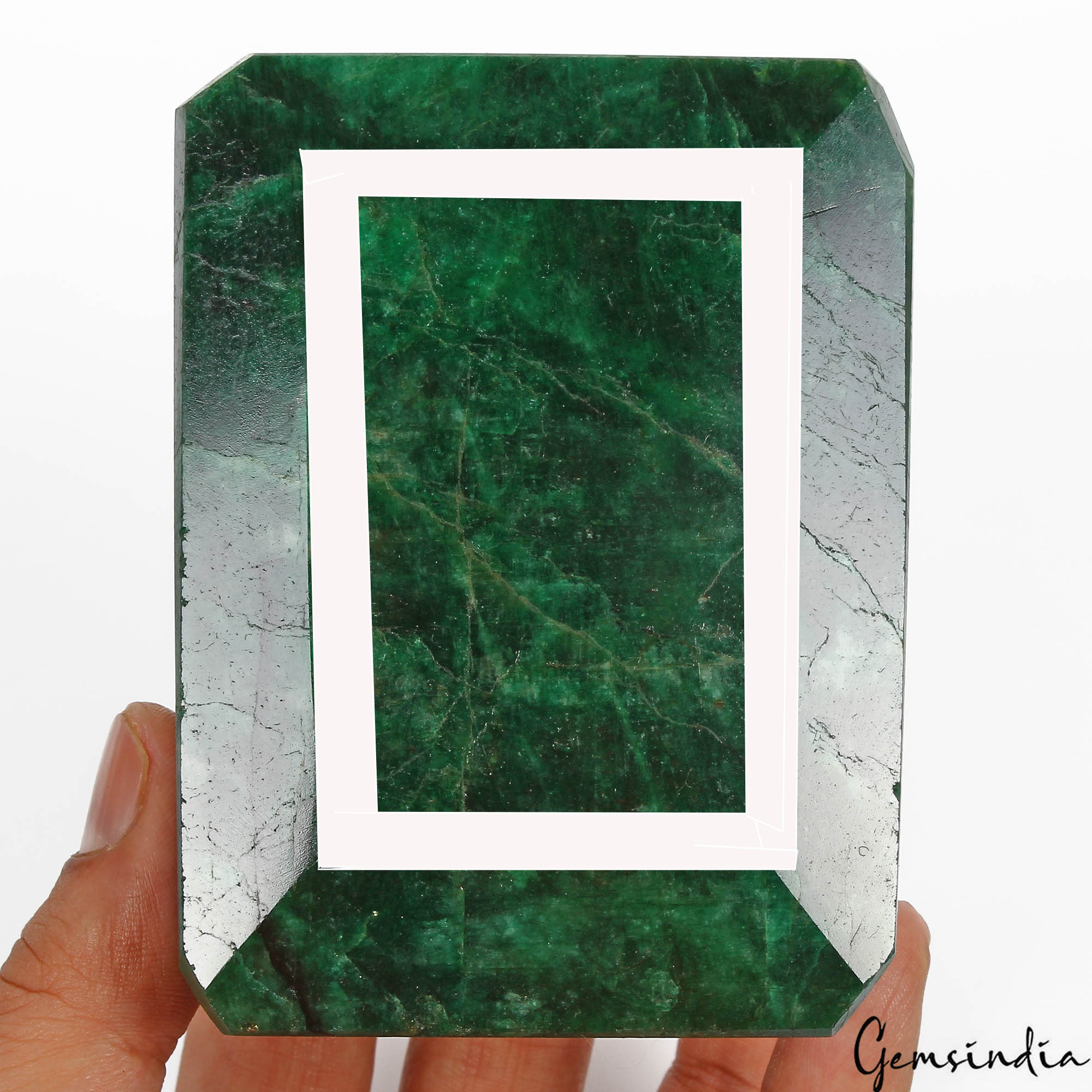 Emerald Loose Gemstone, Color Enhanced, Green — 100x74x62mm, 4830 Ct (0.966 Kg), Brazil