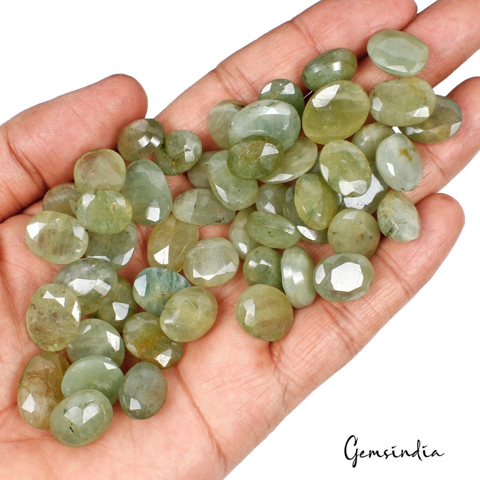 Aquamarine Lot, Loose Gemstone, Untreated, Green — 50 Pieces, 14mm to 18mm, 430 Ct, Brazil