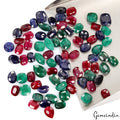 165.70 Ct/80 Pc Natural Ruby Emerald Sapphire Mux Cut 7-12mm Multi Gemstones Lot