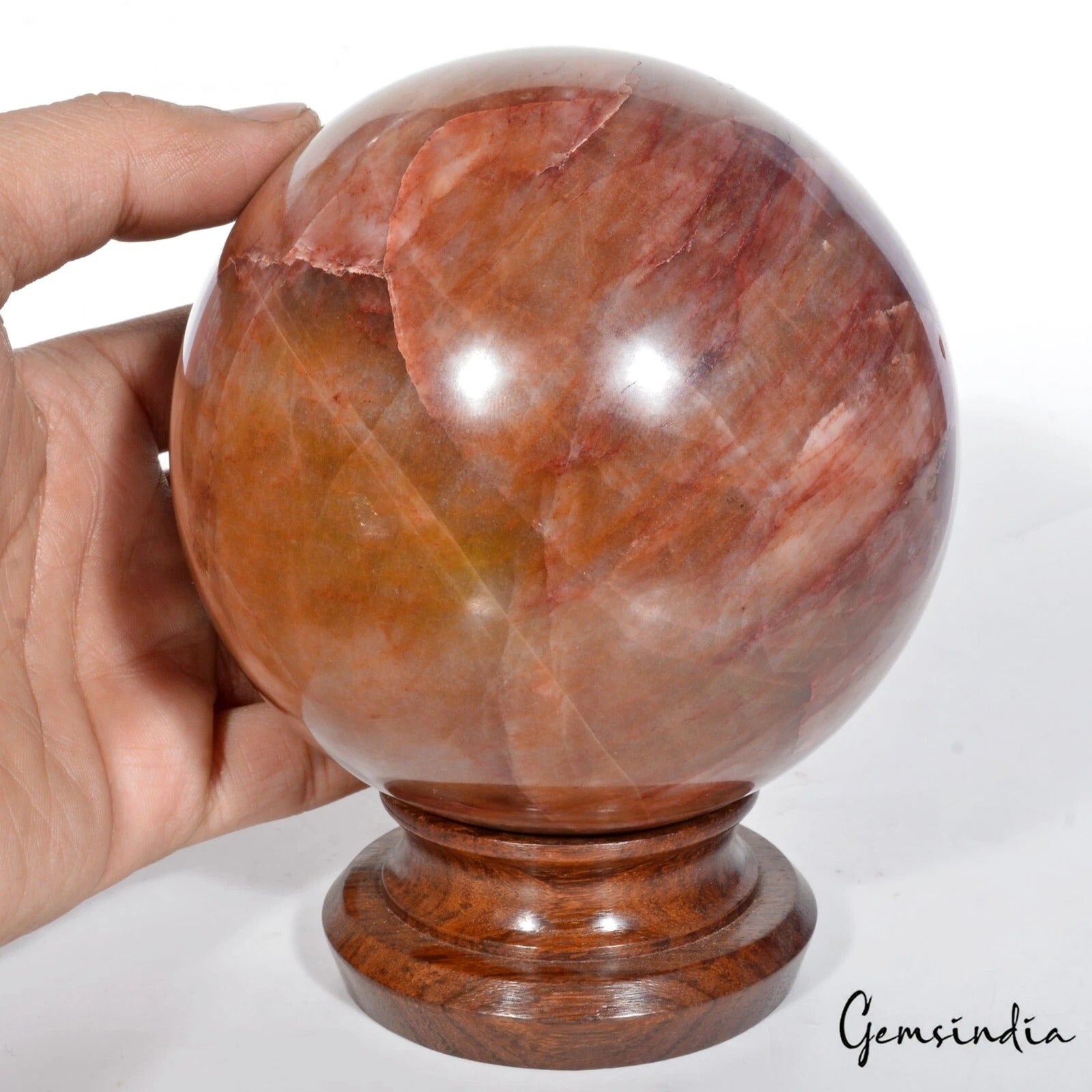 2 Kilo Red Jasper Sphere – Large Crystal Ball for Healing & Energy Decor 4.4 in