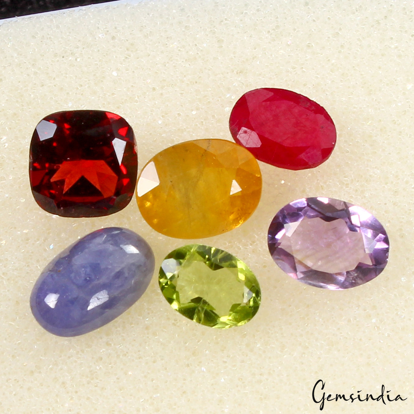 Lot of Natural Stones Semi Precious Mix Cut Gems For Jewelry Collection 6 Pcs