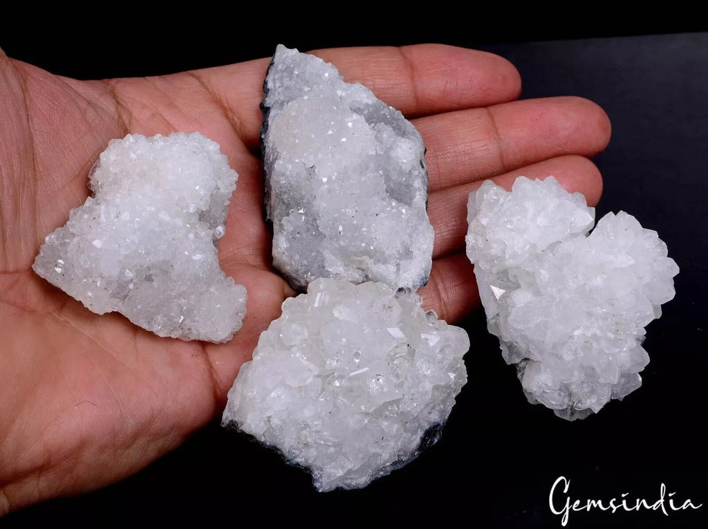 1240 Ct Natural Untreated White Apophyllite Uncut Raw Rough Druzy Loose Gems Lot
