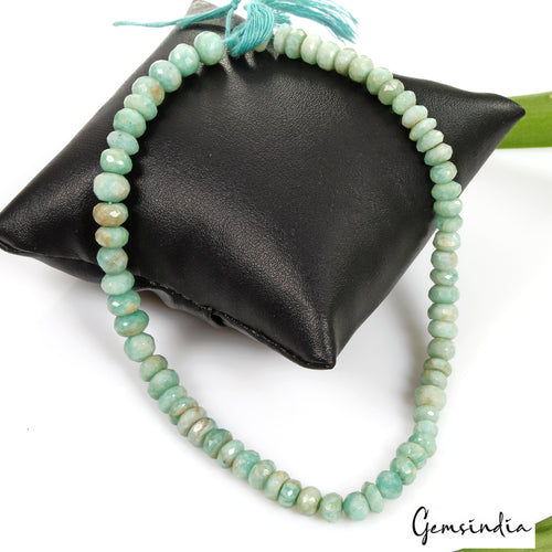 Amazonite Beaded Strand, Blue — 5mm to 7mm, 76.60 Ct, Madagascar