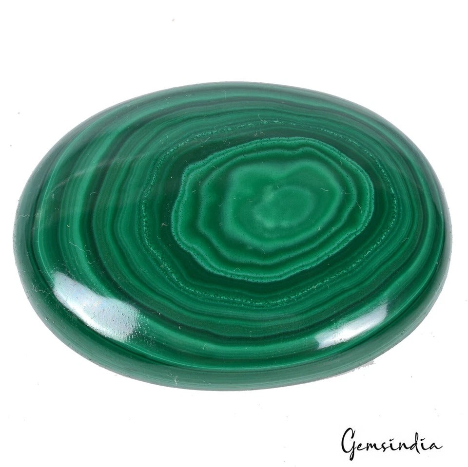 335 Ct Natural Untreated Green Malachite Artistic Design Oval Cab Loose Gemstone