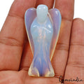 2" Mini Angel Hydro Opal Hand Carved Figurine Guardian Statue Gemstone 92.20 Cts