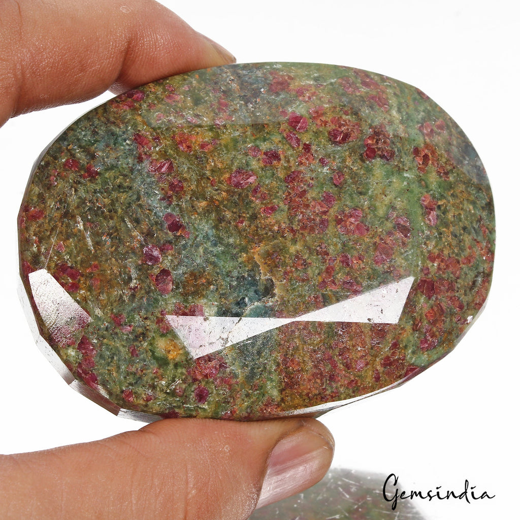 1750 Ct Natural Untreated Bi-Color Ruby Kyanite Oval Faceted Loose Huge Size Gem