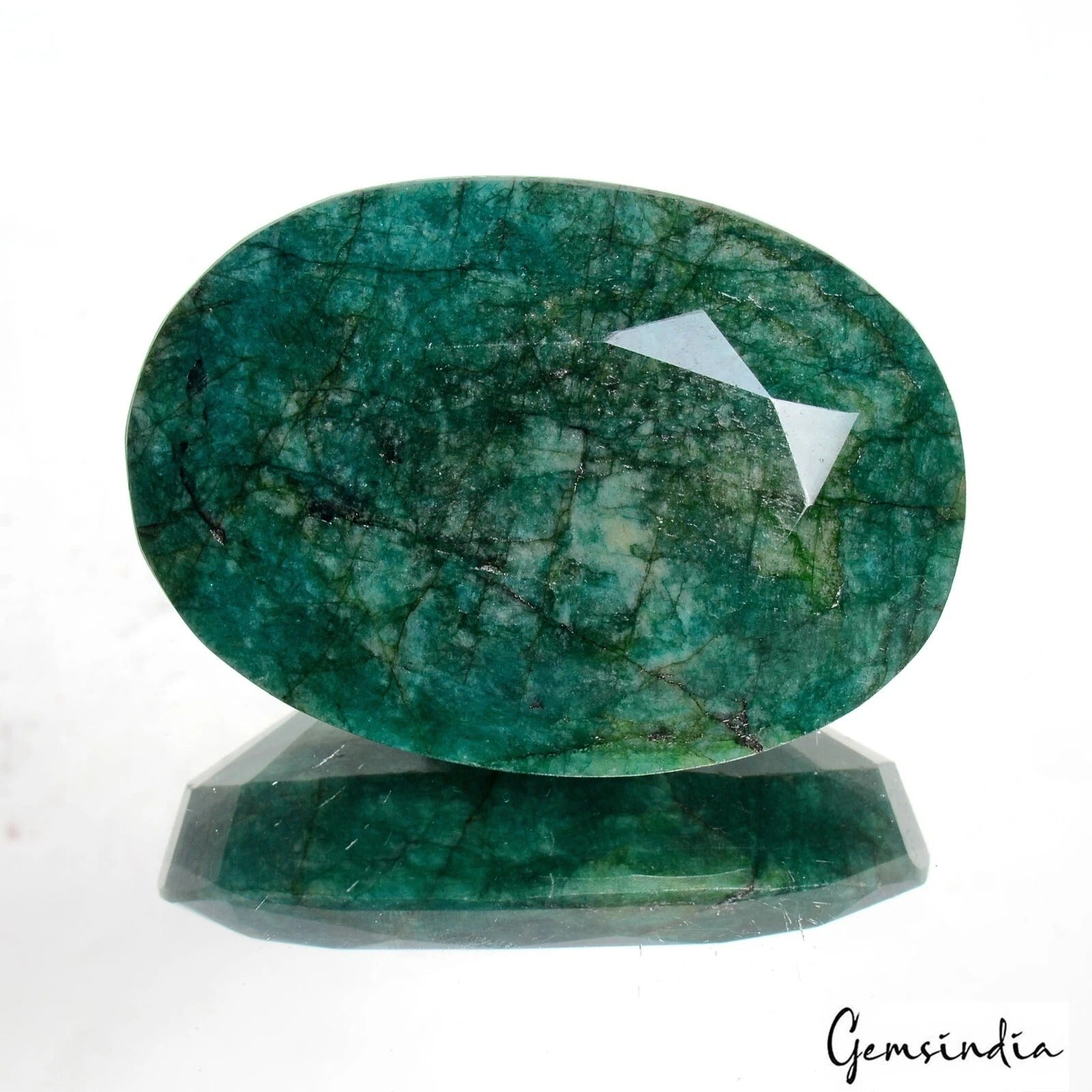 Certified 630 Cts Natural Green Brazilian Emerald Oval Faceted Earth Mined Gems