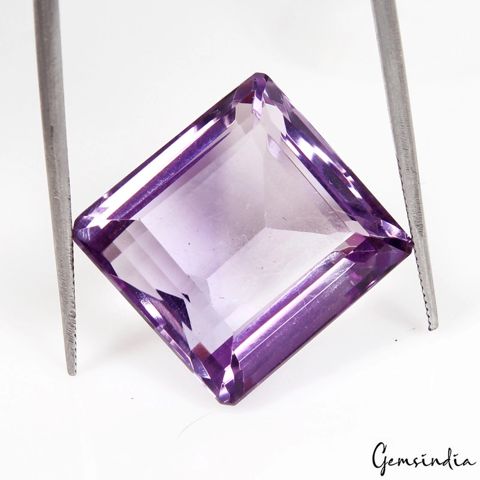 AAA 27.20 CT Emerald Cut Large Purple Amethyst Loose Gemstone for Ring & Pendant