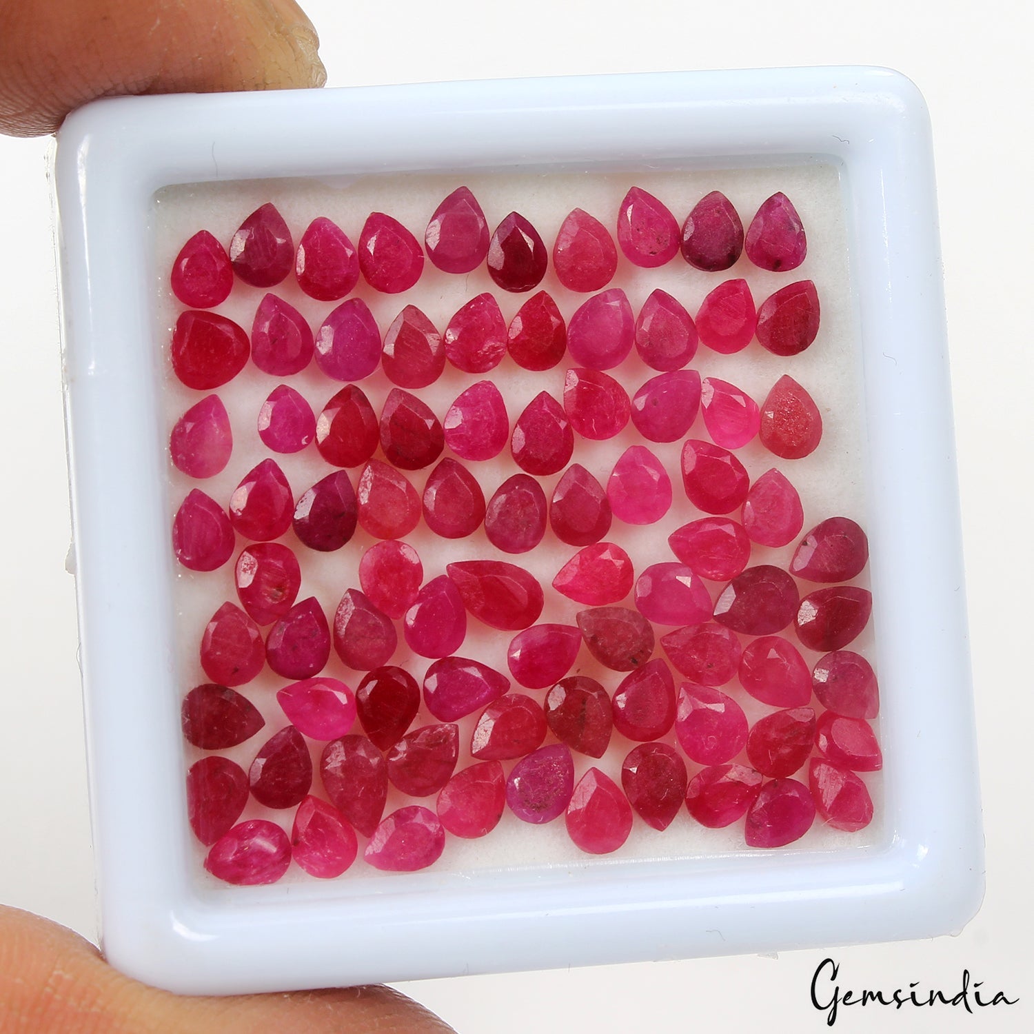 82 Pcs Natural Pink Ruby 3-5mm Pear Cut Loose Gemstones Wholesale Lot~19.50 Ct