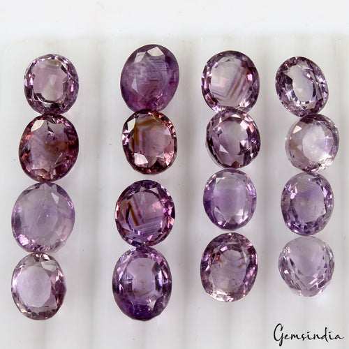 Amethyst Loose Gemstone, Oval Cut, Purple — 11mm to 14mm, 128.90 Ct, Uruguay