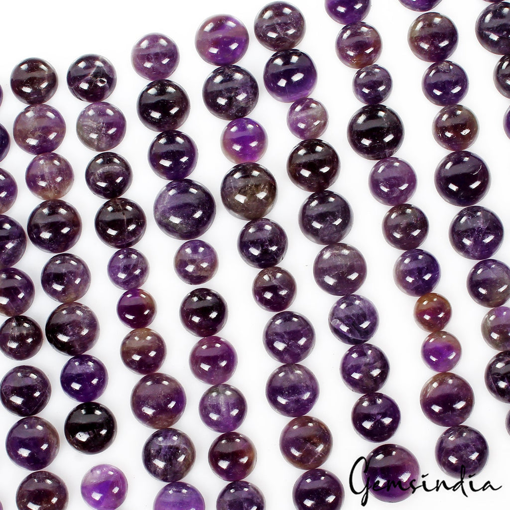 800Ct Natural Dark Purple Amethyst Round Cab Untreated Brazilian Loose Gemstones