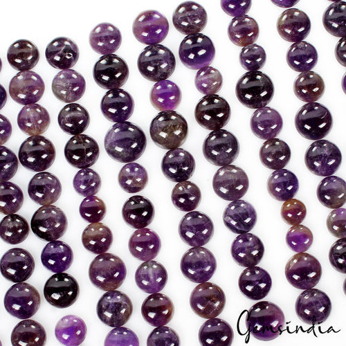 Amethyst Lot, Cabochon, Untreated, Purple — 101 Pieces, 10mm, 800 Ct, Brazil