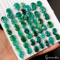 Emerald Lot, Loose Gemstone, Color Enhanced, Green — 50 Pieces, 12mm to 19mm, 450 Ct, Brazil