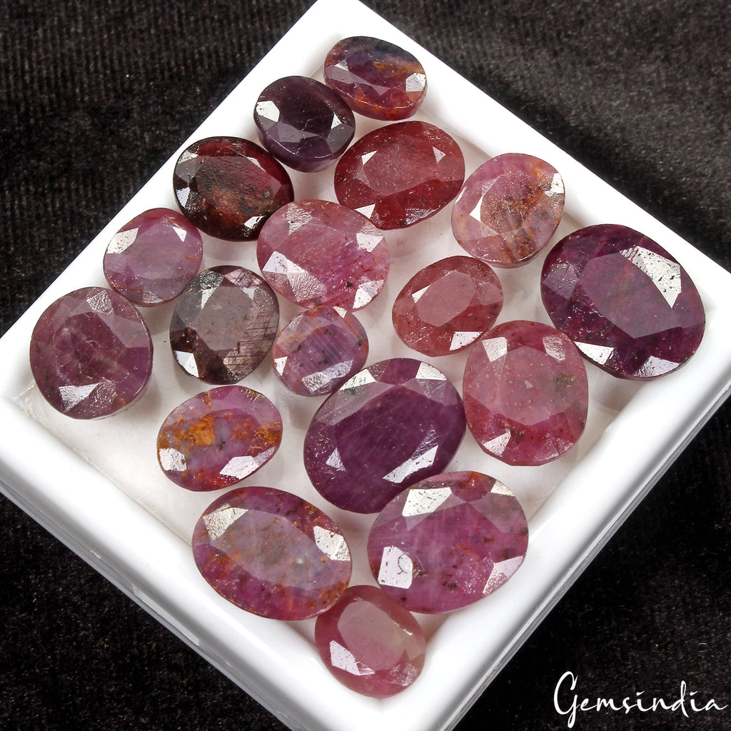 Natural Untreated Red Ruby Certified Lot 179 Ct Oval Cut Loose Gems For Jewelry