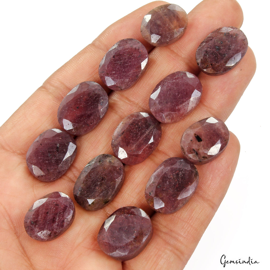 Natural Untreated Red Ruby Certified Lot 260 Ct Oval Cut Loose Gems For Jewelry