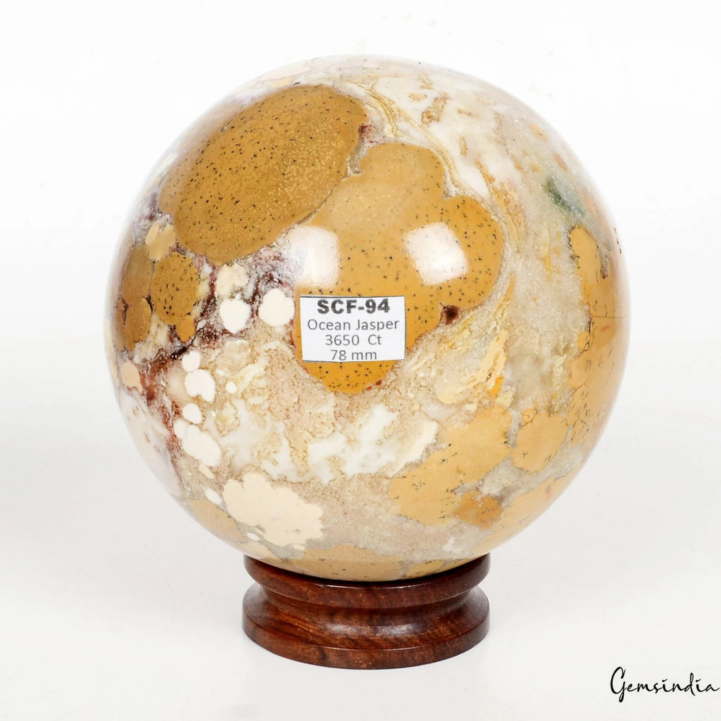 Ocean Jasper Sphere — 78mm, 3650 Ct, Madagascar