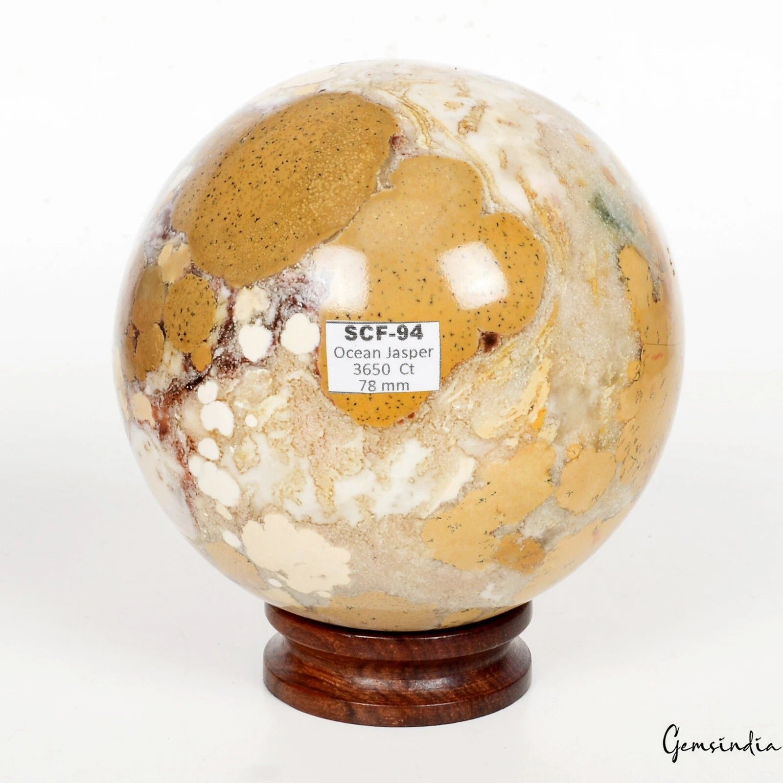 Ocean Jasper Sphere — 78mm, 3650 Ct, Madagascar