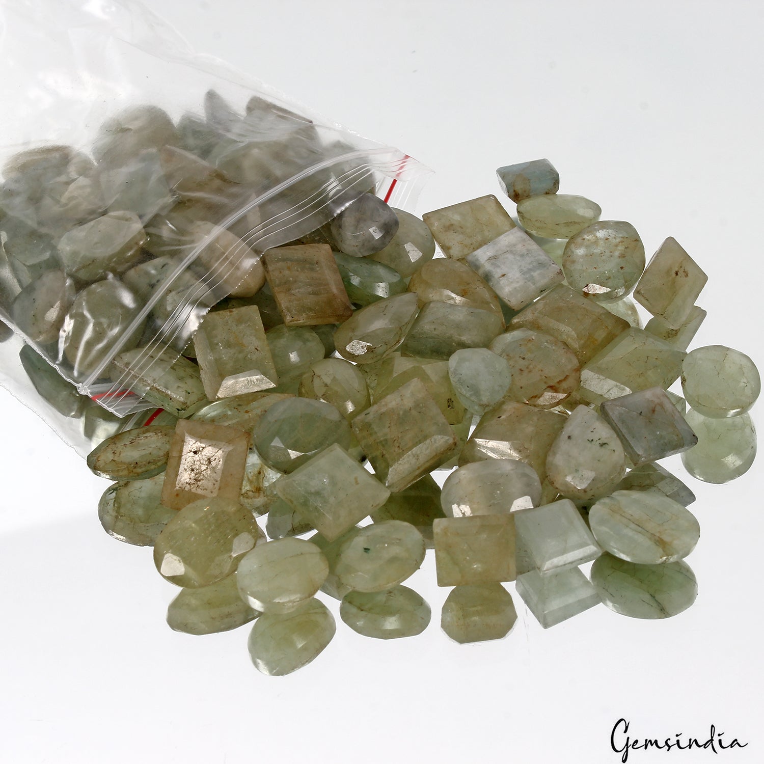 650 Ct Natural Green Untreated Beryl Aquamarine Mix Faceted Loose Gems Lot 73 Pc