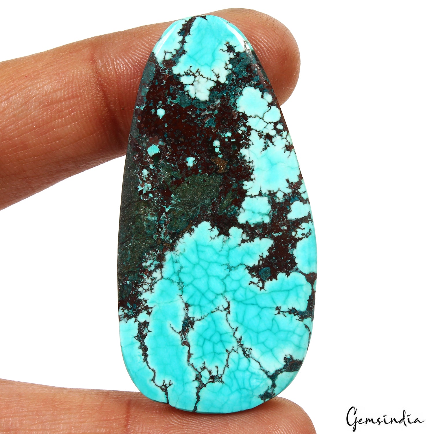 Turquoise Cabochon, Blue — 54 x 27 x 5mm, 65.40 Ct