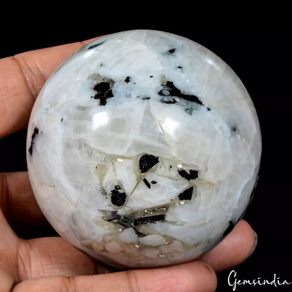 1890Ct Natural Moonstone With Blue Shine Gem Sphere/Ball Healing Crystal Mineral
