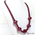 835 Cts Natural Dark Red Ruby Round Beaded Handmade Single Strand Necklace 21"