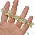 198.90 Cts Natural Green Prehnite Gems Pear Heart Beaded Handmade Bracelet 7.5"