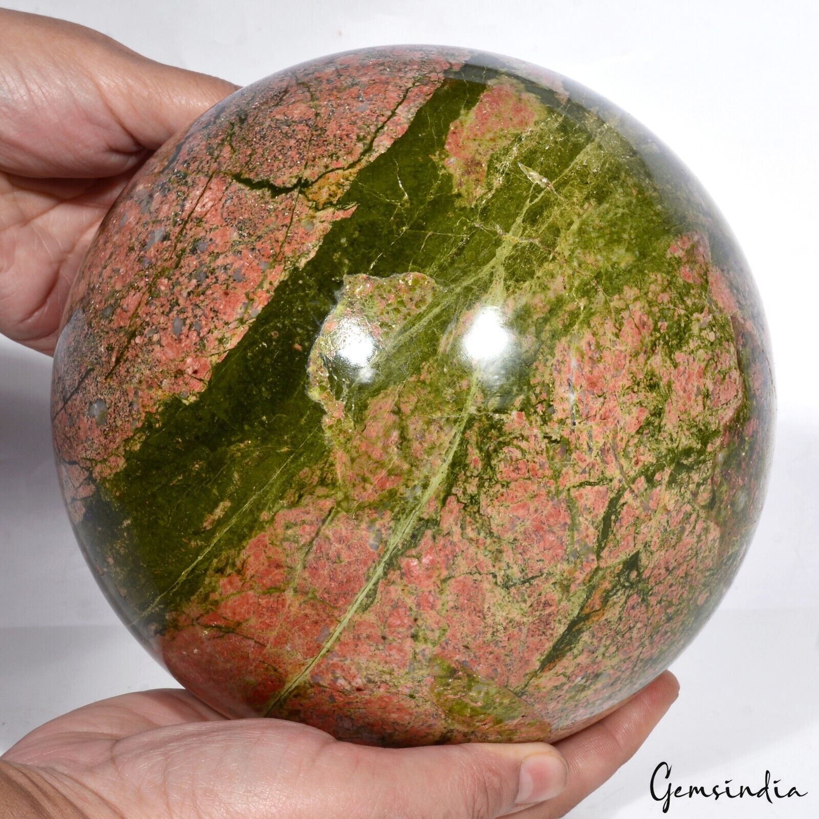 Unakite Sphere — 7 Inch in diameter, 7.96 Kg (39800 Ct), Madagascar