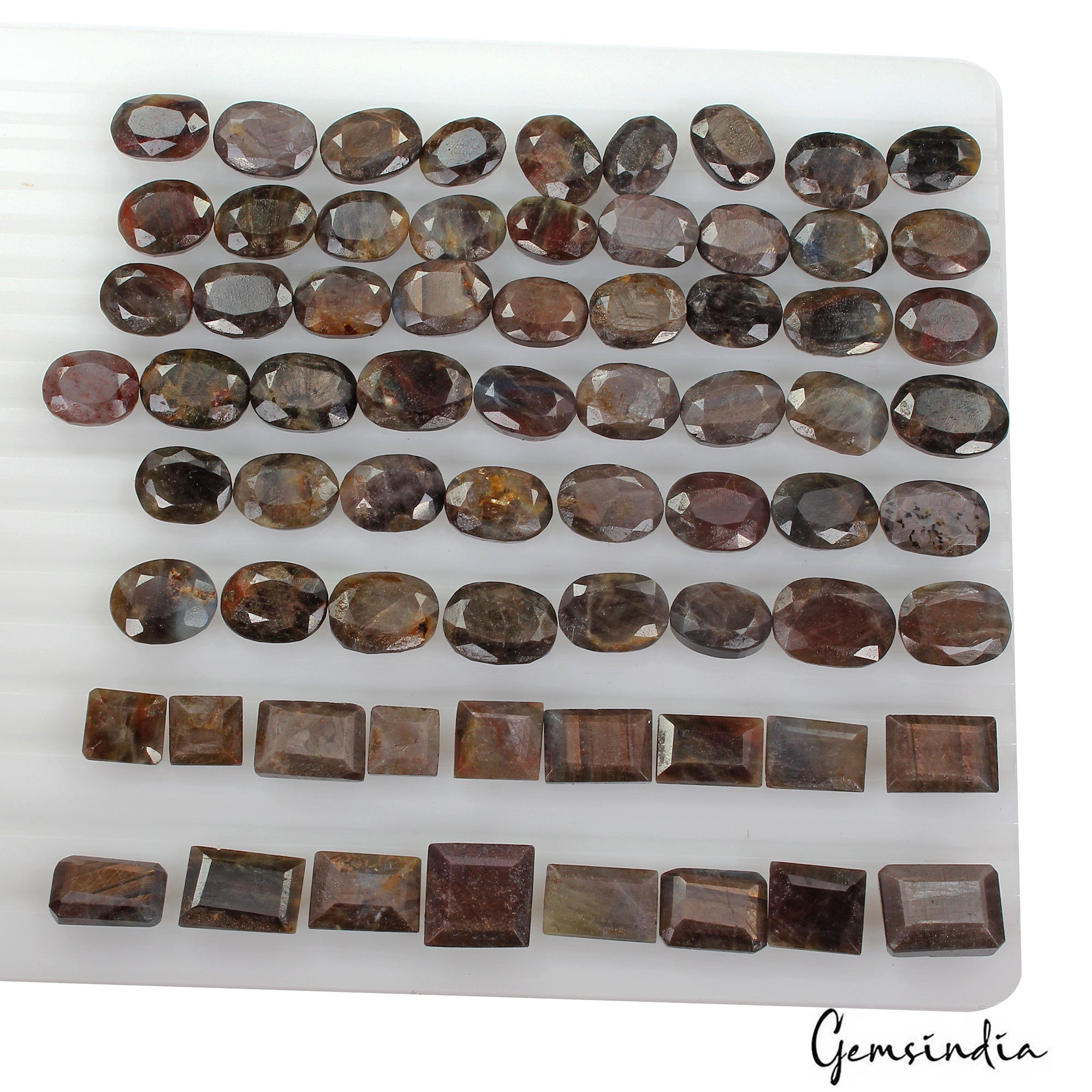550 Ct Natural Untreated Brown Gray Sapphire Mix Faceted Loose Gems Lot 68 Pcs