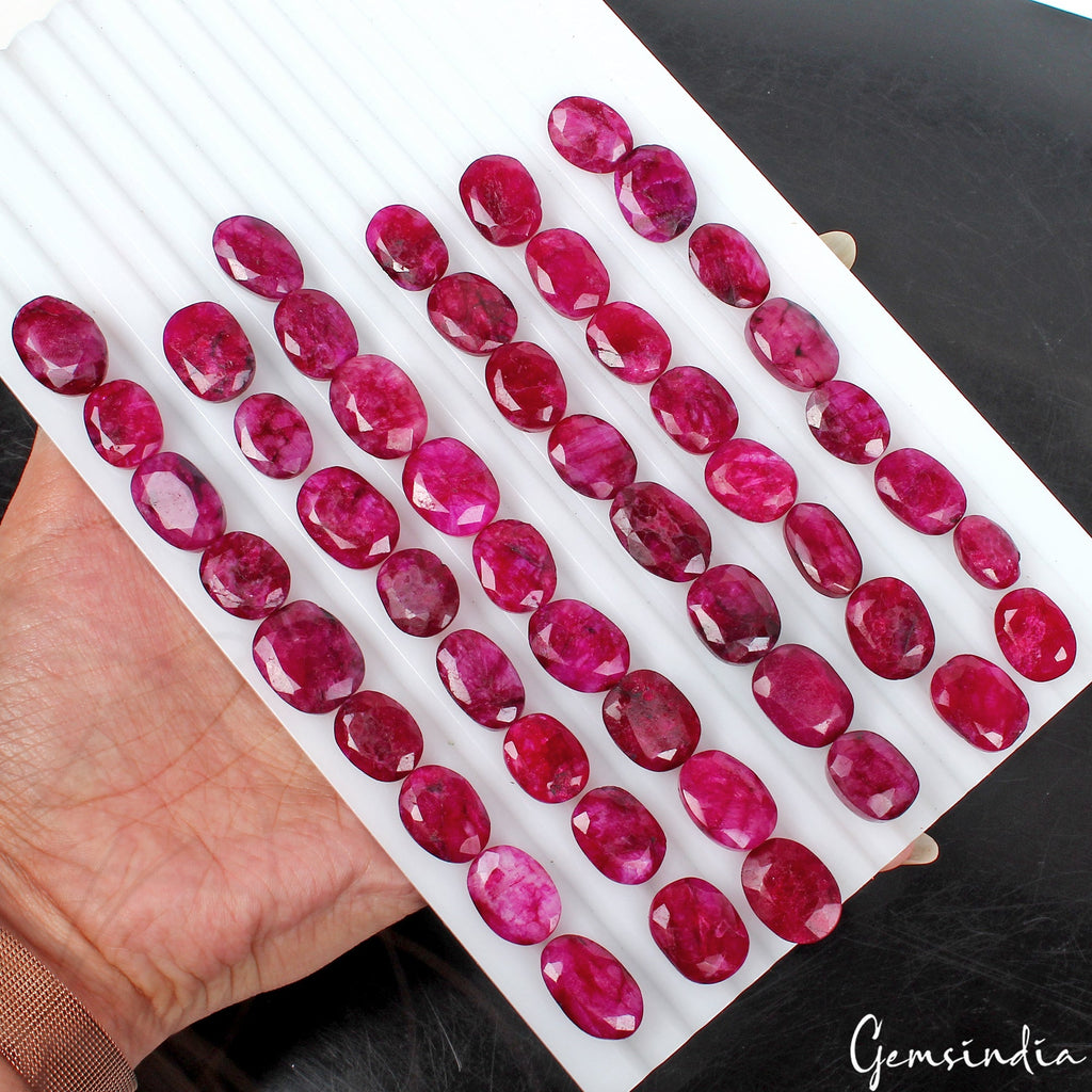 630 Cts Natural Pink Beryl Bixbite USA Oval Cut Loose 15-19mm Gemstones ~ 50 Pcs