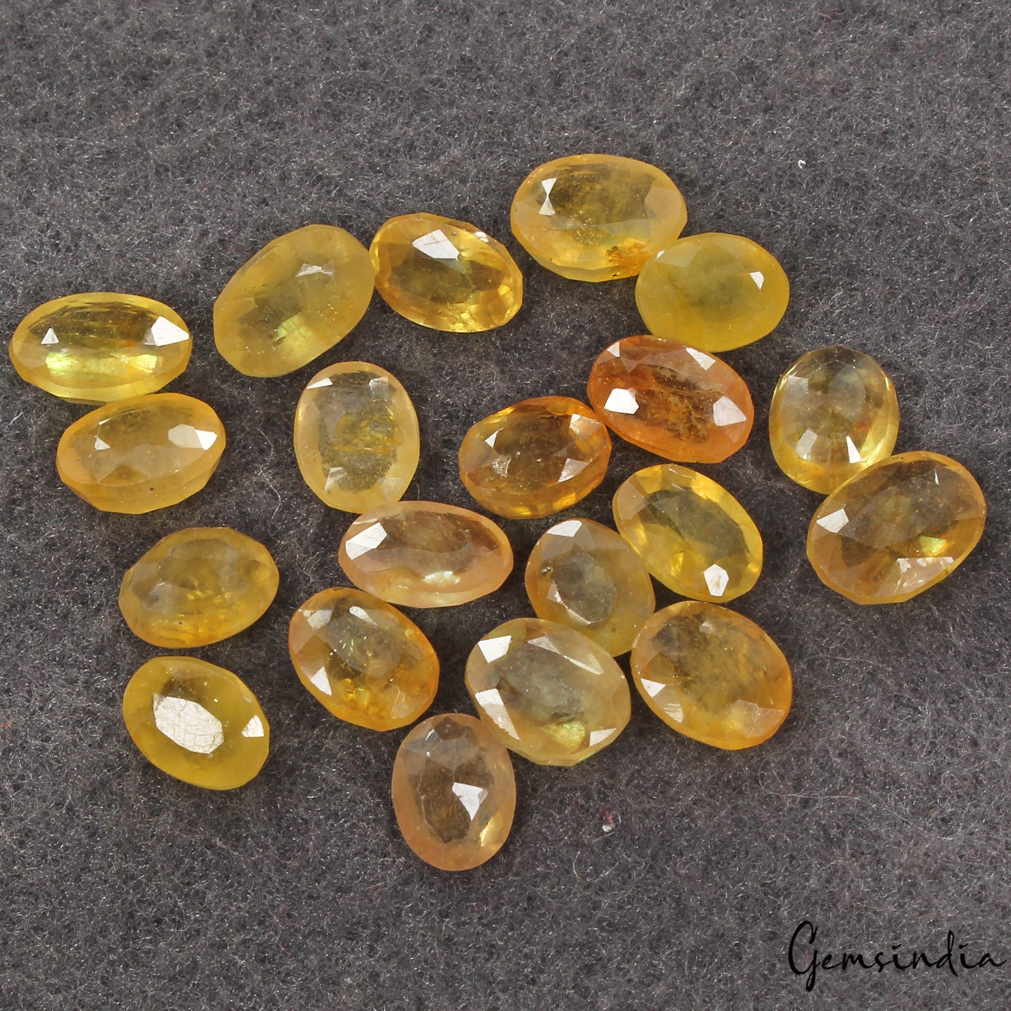 Certified 40.50 Cts/20 Pcs Natural Ceylon Yellow Sapphire Oval Gems for Jewelry