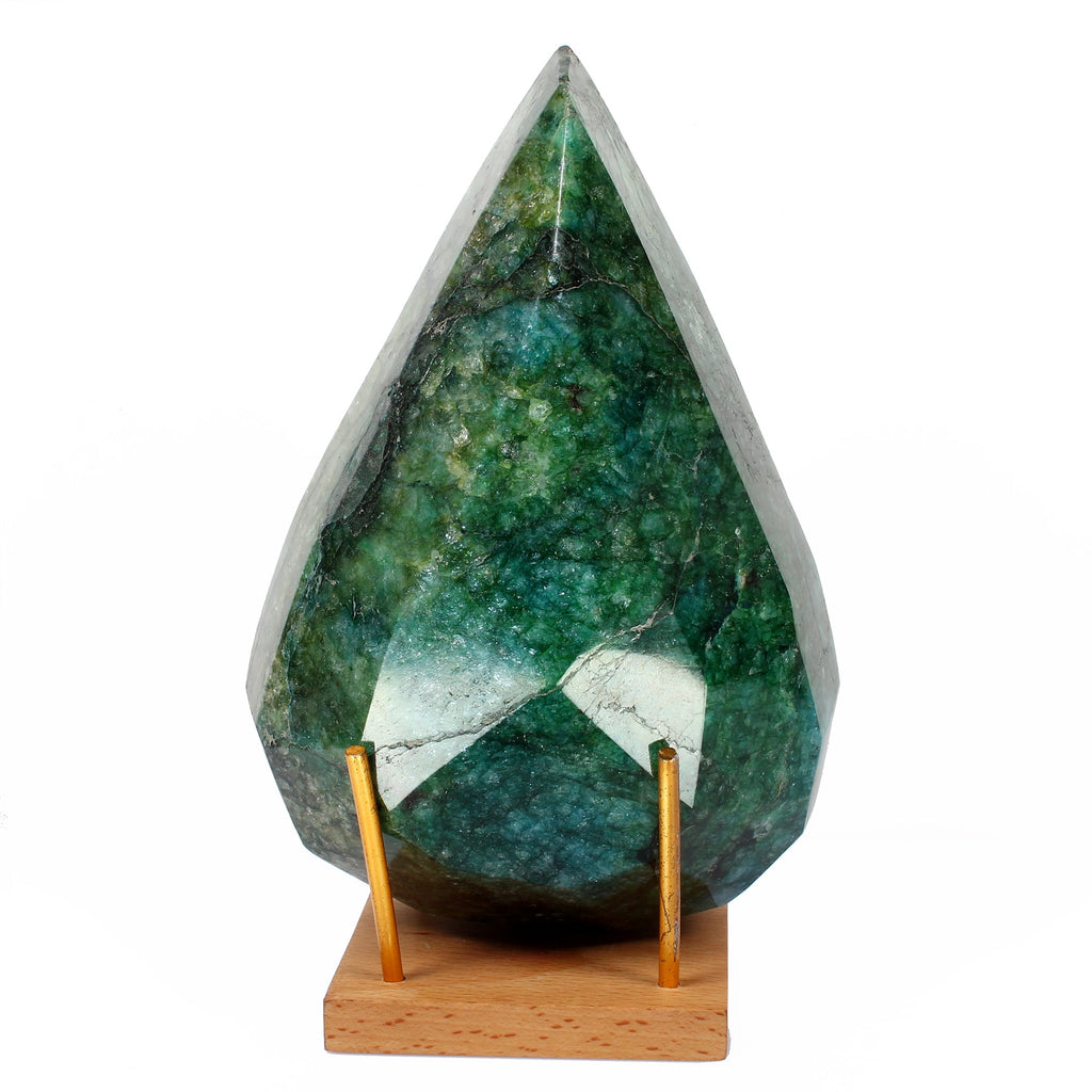Huge 1.78 Kilo Natural Brazilian Green Emerald Pear Faceted Museum Size Gemstone