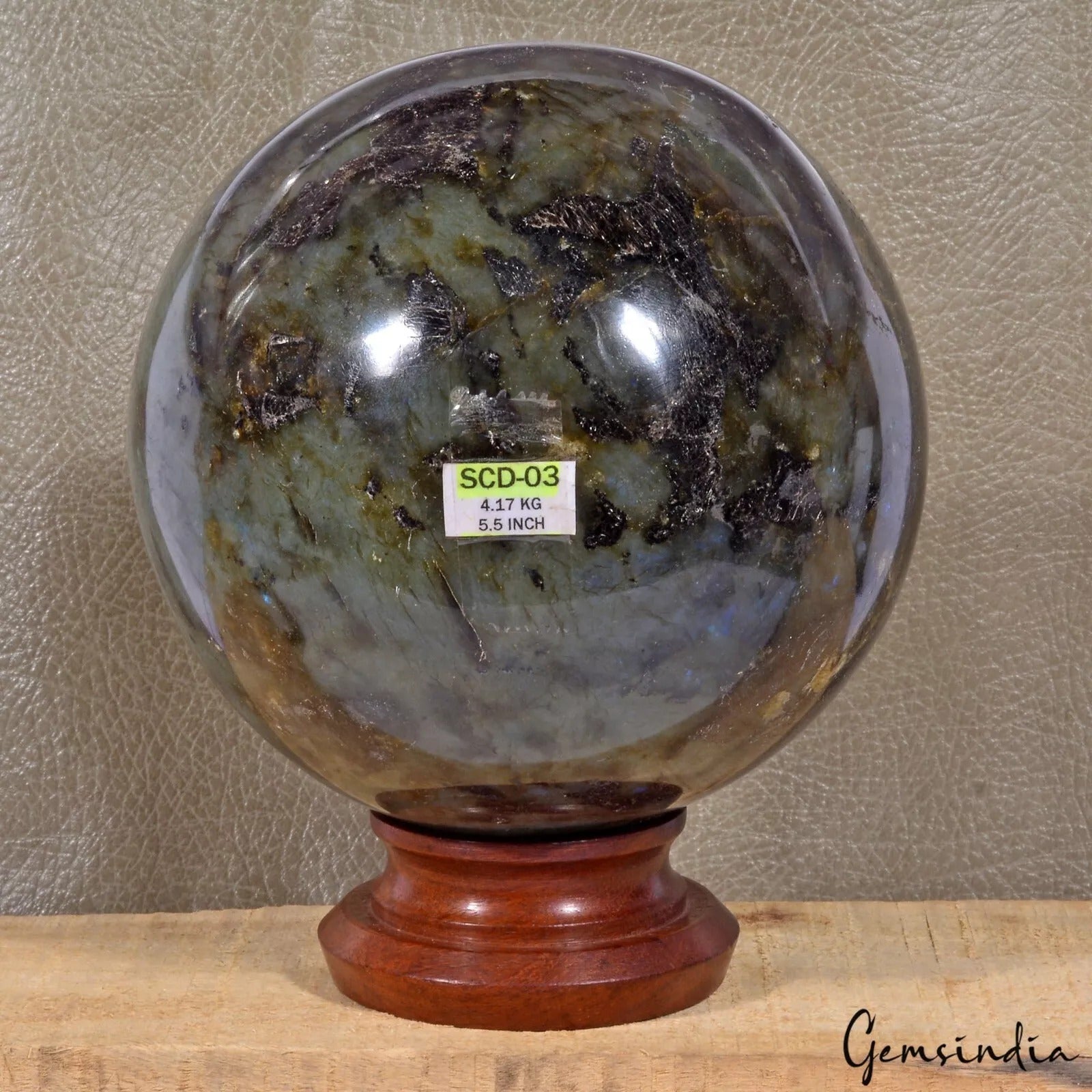 Natural Labradorite 4.17 Kilo Crystal Healing Mineral Gemstone Sphere With Stand