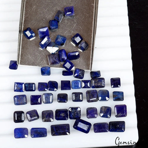 100 Ct/50 Pcs Natural Blue Sapphire Mixed Cut 6-11mm Loose Wholesale Gems Lot