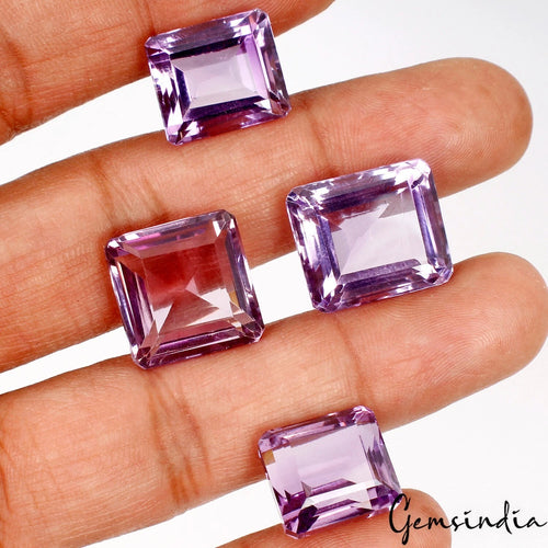 Amethyst Lot, Loose Gemstone, Untreated — 4 Pieces, 14mm to 18mm, 70.40 Ct, Brazil