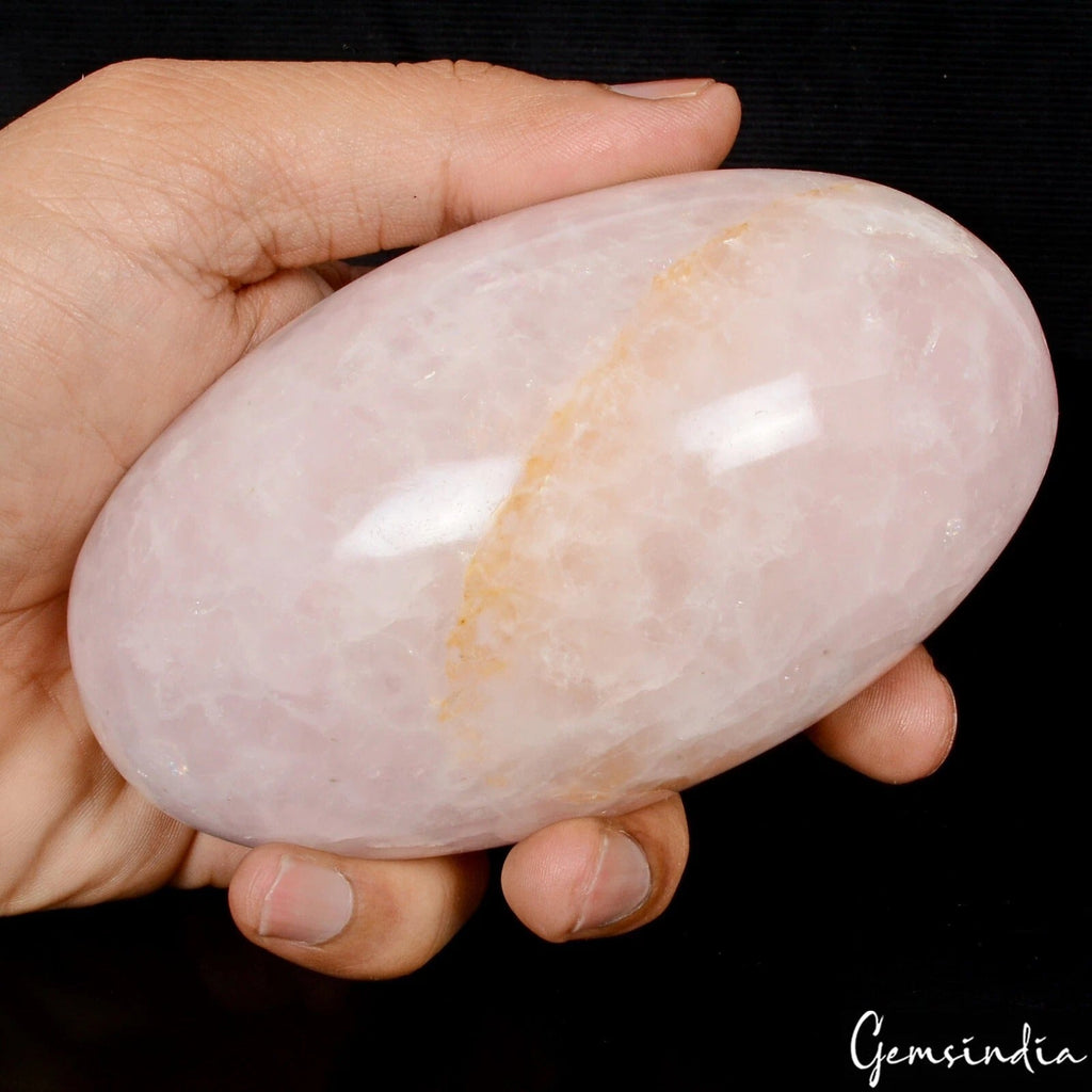 Large 4.5 in Natural Rose Quartz Stone Healing Metaphysical Meditation Lingam