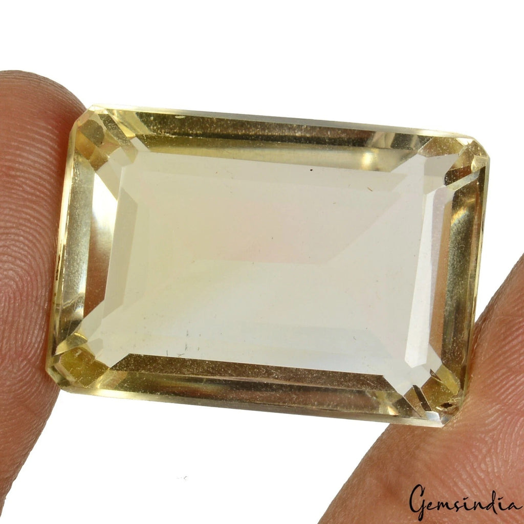 47.30 Ct Natural Yellow Untreated Citrine Octagon Cut Loose Gemstone For Jewelry