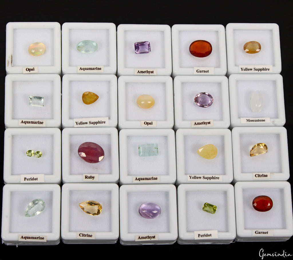 21 Pcs Estate Genuine Precious Loose Mix Cut Jewelry Multi Gemstones Collection