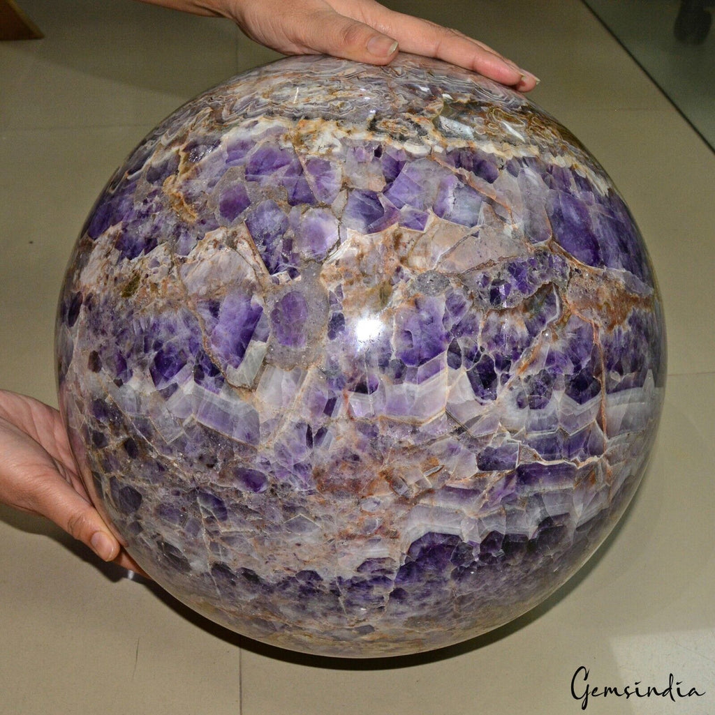 66 Kilo/ 145 lbs Unique Amethyst Sphere Ball Crystal Healing Gemstone 15" Large