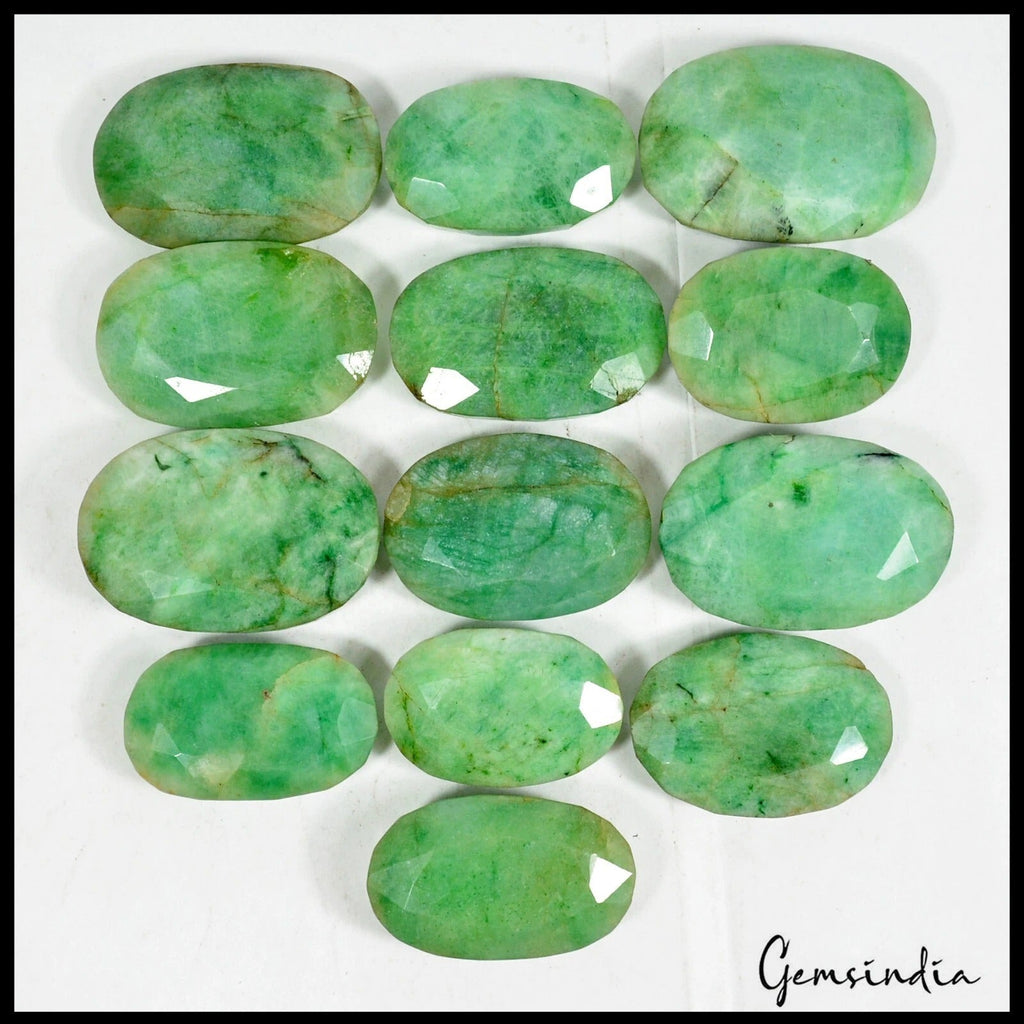 1970 Ct Natural Green Emerald From Brazil Mix Cut Loose 37-49mm Gemstones ~13 Pc