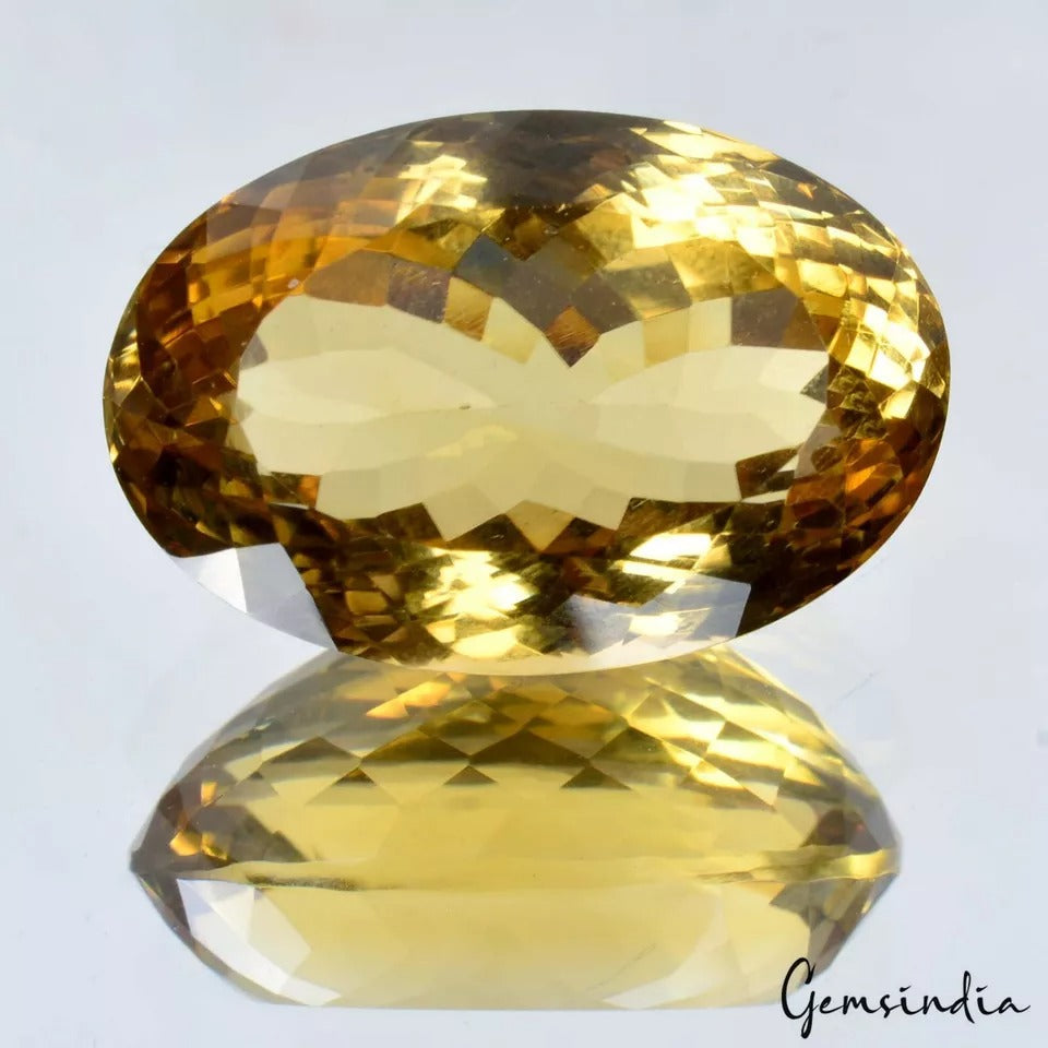 Citrine Loose Gemstone, Untreated, Yellow — 24x15x12 mm, 34.30 Ct, Brazil