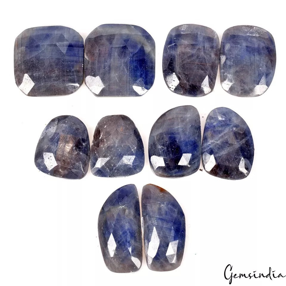 Blue Sapphire Lot, Loose Gemstone, Untreated — 10 Pieces, 18mm to 24mm, 174.00 Ct