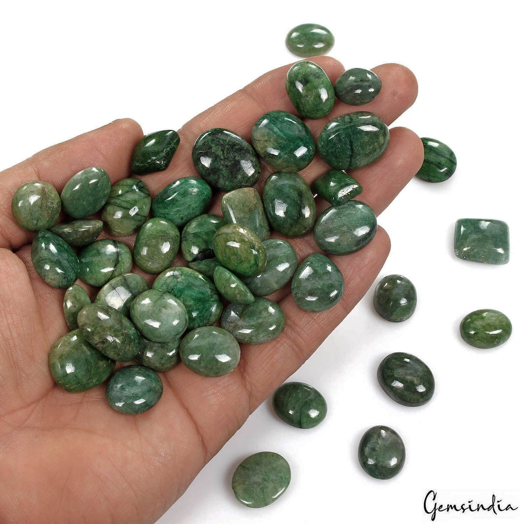 560 Ct Natural Nice Green Emerald Oval Cabochon Wholesale Loose Gems Lot 42 Pcs