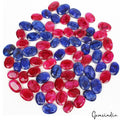 770 Ct/74 Pcs Natural Red Blue Beryl Oval Faceted Cut Loose Gems Lot For Jewelry