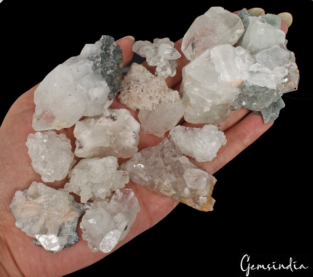 1260 Ct/12Pcs Sugar Druzy White Apophyllite Crystal Raw Healing Mineral Specimen