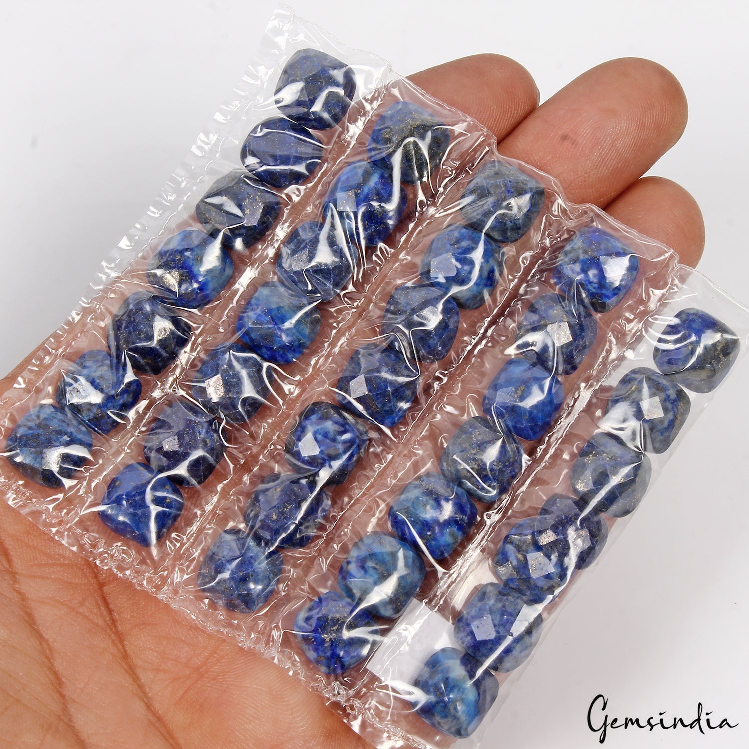 172.40Ct/35Pcs Natural Blue Lapis Lazuli Cushion Checker Cut 10mm Loose Gems Lot