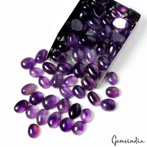 Amethyst Cabochon, Oval Cabochon, Purple — 9mm to 14mm, 270 Ct, Brazil