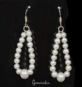Pearl Earrings, Untreated, WHITE GEM — 2.75 ", 57.30 Ct, India