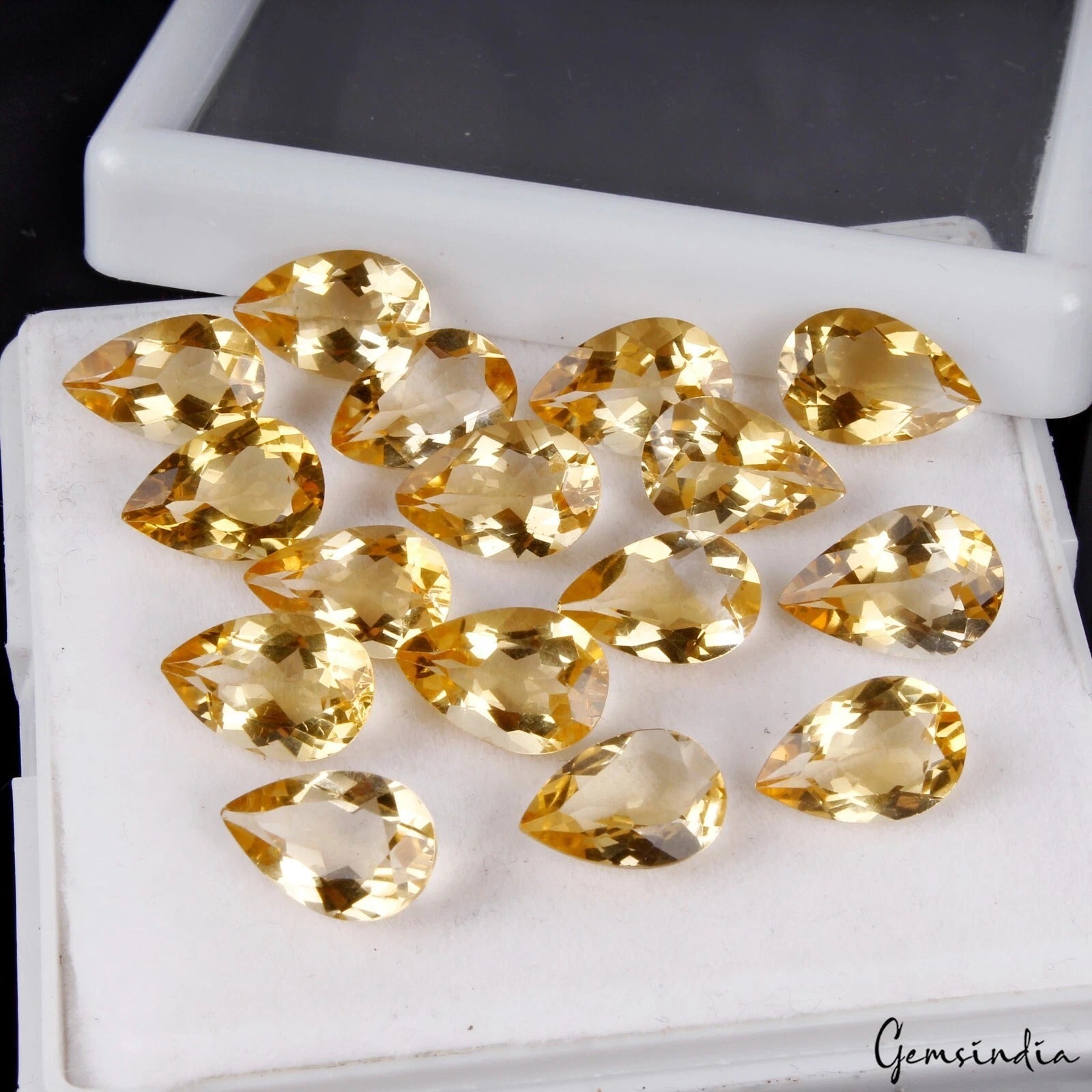 VVS 16 Pcs Natural Citrine 12x8mm Pear Cut Top Quality Loose Untreated Gemstone